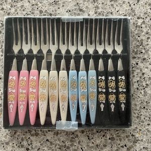 Mid Century Vintage Appetizer Forks